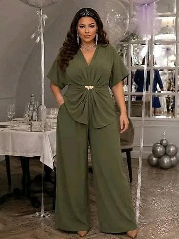 detox line: Komplet tunila i široke pantalone. - Kroj: bluza sa V-izrezom,kratkim — 4