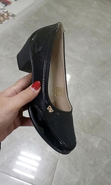 baletanke kozne udobne: Ženske poluotvorene salonke na stabilnu blok petu sa dekorativnim — 6