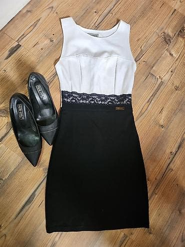 Headgear: BLONDY ženska haljina, model „color-block“ crno-belo - Elegantna uska — 1