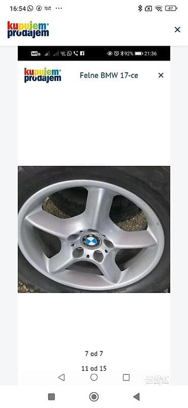 14 gume: BMW alu felne 17” - Originalne BMW aluminijumske felne, 5 krakova - — 3