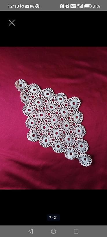 l profili cena: Ručno heklani miljei – od finog pamučnog konca u prirodnoj, beloj — 6