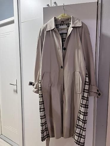 bele ravne sandale: Bershka ženski mantil/trenč kaput - Veličina: S (EUR S / USA S / MEX — 3