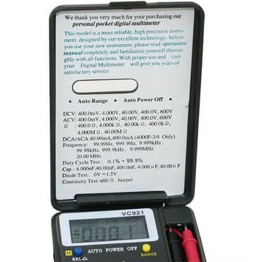 Multimetri: Mini Multimeter VC921 Specifikacije: 1. Displej sa 4000 znakova 2 — 6