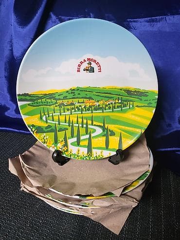 komplet tanjira: Tanjiri 1 novi Birra Moretti porcelanski — 2