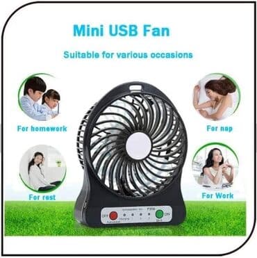 usb ventilator beli: Cena 4000 dinara Mini punivi stoni USB ventilator sa 3 brzine Ovo je — 3