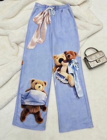 žute pantalone: ❤️Ženske široke pantalone sa printom medvedića
✅2400 din — 7