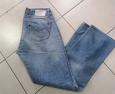 denim farmerke muske: Muške farmerke – svetloplavi teksas sa poderotinama. Vel 33 - Kroj — 3