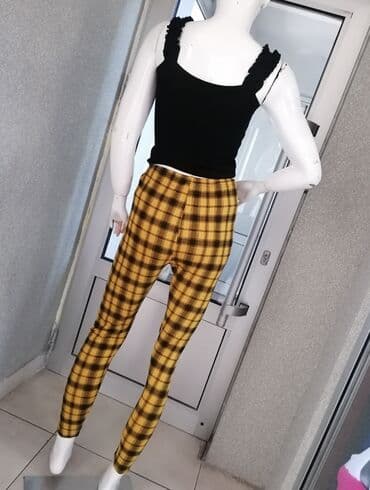 lanene pantalone stradivarius: M (EU 38), Visok struk, Drugi kroj pantalona — 3