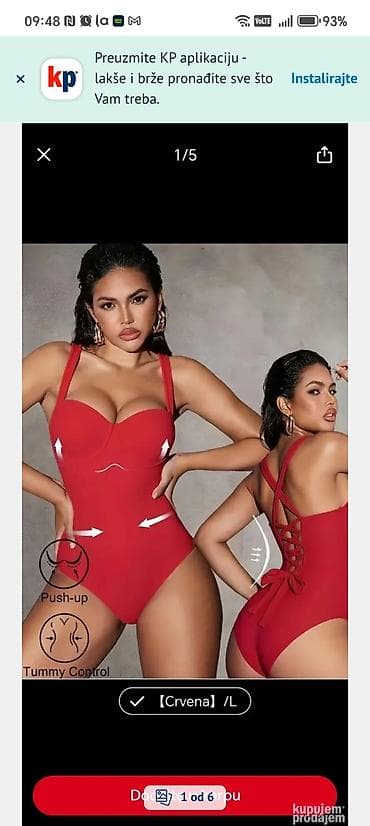 kupaci kostim bikini s: Jednodelni ženski kupaći kostim – crvena veličina L. - Model sa — 2