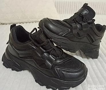 zimske muske patike: Crne zenske patike – chunky/trek stil - Boja: potpuno crna - — 2