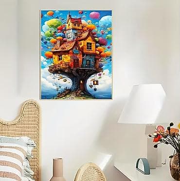 Muzički instrumenti: Novo. Bojenje po brojevima - Kuća na drvetu Veličina 40x50cm — 4