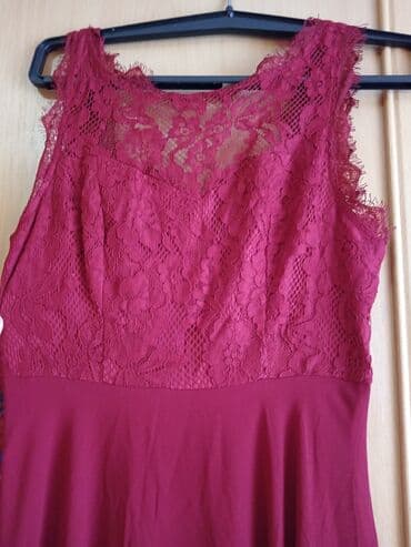 lidl haljine 2024: S (EU 36), color - Burgundy, Evening, With the straps — 2
