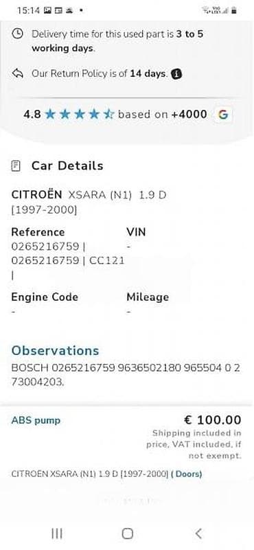 godiste na gumama: ABS ZA CITROEN XSARA OD 1997. DO 2000. GOD. | abs za xsaru 1,9 — 2