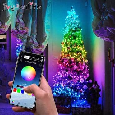 adapter za led lampice: Novogodisnje lampice 10m sa kontorlom preko telefona Pametna RGB — 1