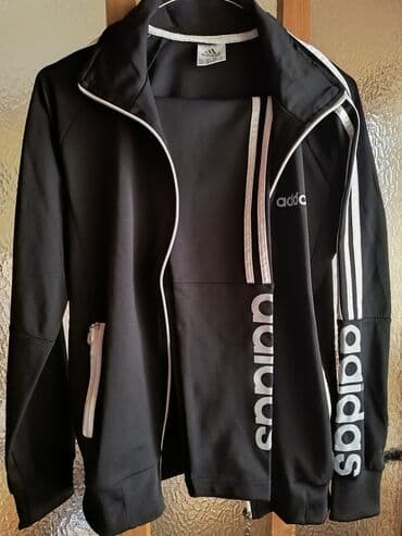 crno beli tech fleece: Adidas, S (EU 36), Jednobojni, bоја - Crna — 2