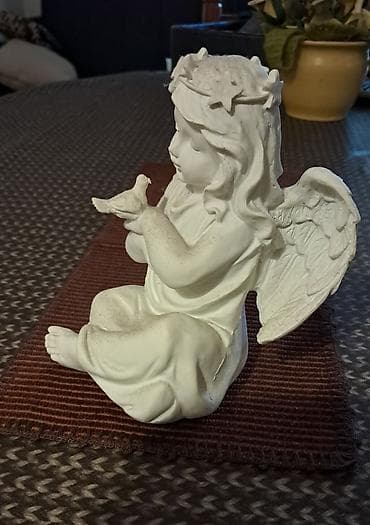 decor dom posteljine: Figura andjela. Gipsana. Visina 15 cm — 4