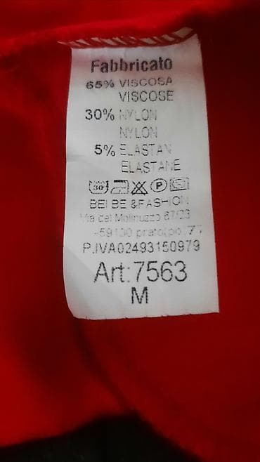 Džemperi, kardigani: Crvene ženske pantalone sa belim pletenim kaišem - Model: ravne — 4