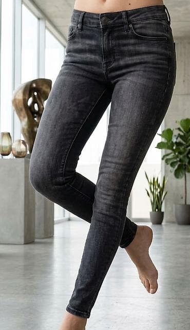 alexandra stara: Ženske skinny farmerke – tamnosivi/ugljeni “washed” efekat - Kroj — 1