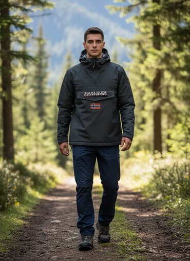 duksevi sa kapuljacom muski: Šuškavac, L, bоја - Siva, Raincoat — 1