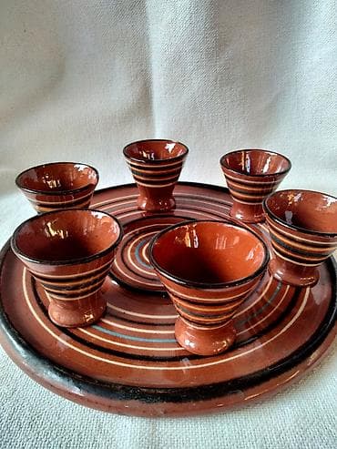 aparat za topljenje cokolade: Etno set za kratka pica Set casica za rakiju etno dizajna.Set od 6 — 2