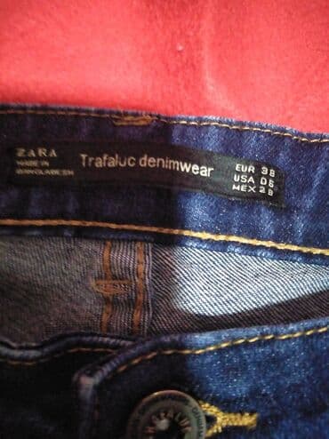 zara helanke sa prorezom: ZARA farmerke br. 38. 98%cotton., 2%elastina. Poluobim struka — 2