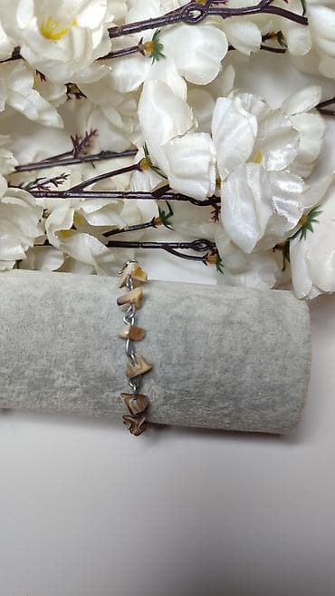 ps nakit narukvice: Narukvica sa prirodnim kamenčićima - Dizajn: lančana narukvica sa — 2