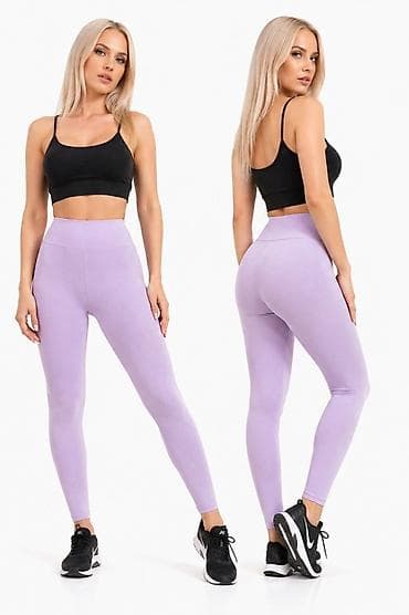 helanke za oblikovanje tela: Ženske bešavne sportske helanke – lila - Materijal: elastična, meka — 2