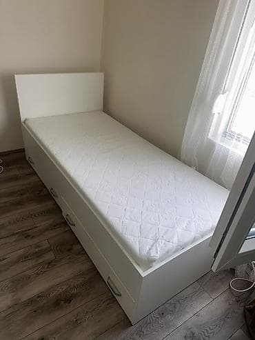 forma ideale komoda sa fiokama: Jednokrevetni krevet sa fiokama + dušek - Moderan, minimalistički — 6