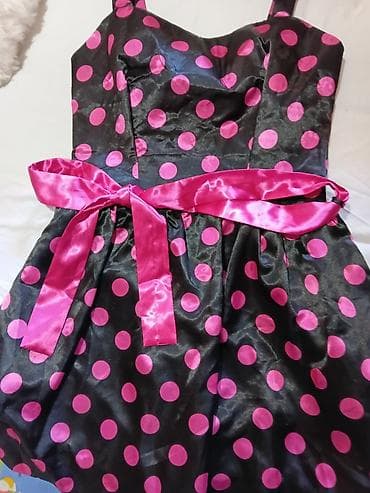 Dresses: Haljina na bretele sa tufnama - Model: koktel/retro stil, gornji deo — 10