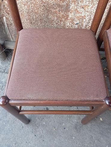 stolice ljuljaske: Set od 4 drvene stolice - Materijal: puno drvo (tamni ton, lakirano) — 7