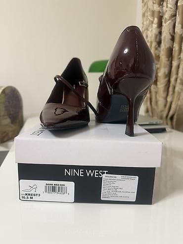 svecane ravne cipele: Nine West salonke - Boja: Dark Red 600 (tamno bordo, lak koža efekat) — 9