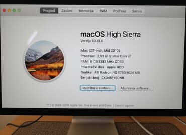 Apple iMac Polovan, ispravan Apple računar model iMac tačna oznaka