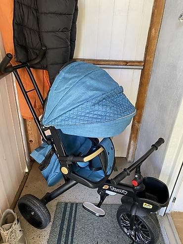 pleteni kompleti za bebe: Dečiji tricikl sa ručkom za guranje i tendom – Tooty - 3 u 1 — 2