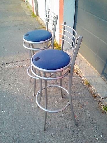 Baštenski nameštaj: Šank - barske stolice BLUE SILVER METALNE barske stolice SA NASLONOM — 3