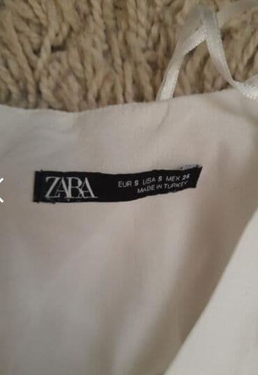suknja pantalone zara: Zara S (EU 36), color - White, Cocktail, Short sleeves — 2