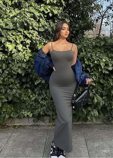 Haljine: 🔥Ženska duga uska haljina na tanke bretele ✅1750 din ili dve za 2750 — 1