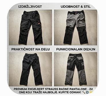 Engelbert Strauss premium radne pantalone Crne 48 sive.56.Uplata pa