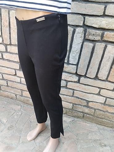 farmerke cm: Ženske pantalone od viskoze – veličina L. - Klasične crne, ravnog — 4