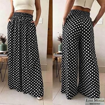 tople pantalone: Ženske široke pantalone sa printom – Emi Moda, Made in Italy - Kroj — 5
