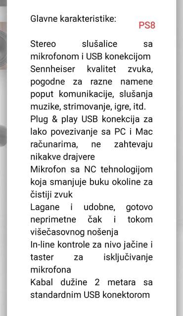 Slušalice: Original nove iz direktno nemacke "sennheiser pc 8 usb"® vrhunsko — 6