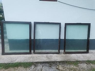 alat za rezanje lima: Drveni prozorski krila sa staklom – 3 kom - Materijal okvira: drvo — 1