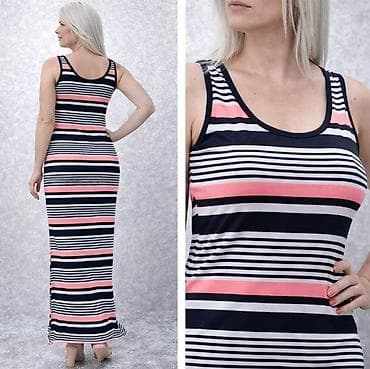 north face obuca: Dugačka haljina na pruge, bez rukava. Pruge su u crnoj, beloj i roze — 3