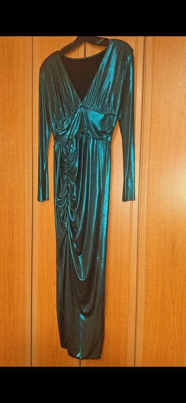 Accessories: Haljina smaragdno zelena NOVA iz Italije na V izraz, dugih rukava sa — 6