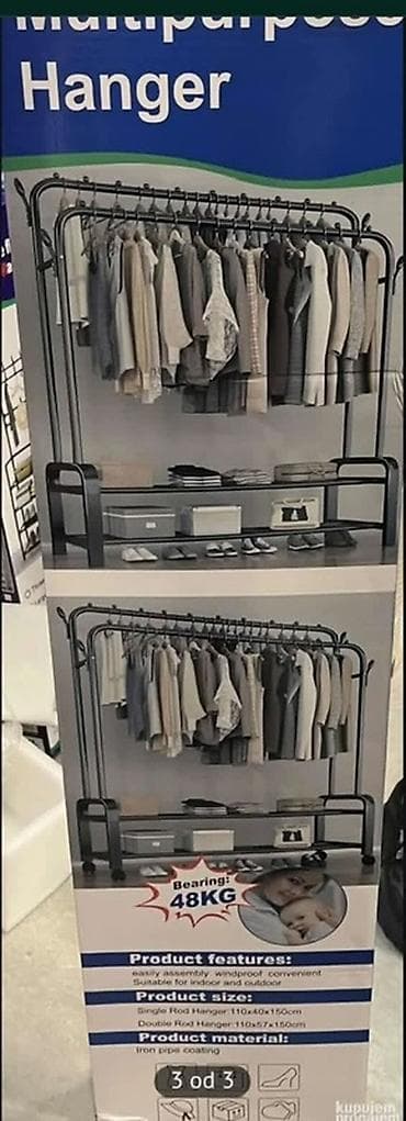 zajecar namestaj: Stalak za odecu do 48kg Cena 4400 din Dimenzije 110x57x150 Dupli — 2