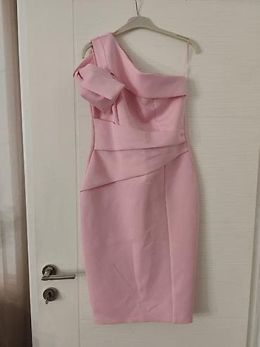 leprsave haljine letnje haljine: Elegantna roze koktel haljina – asimetrični model, midi dužina. NOVO — 1