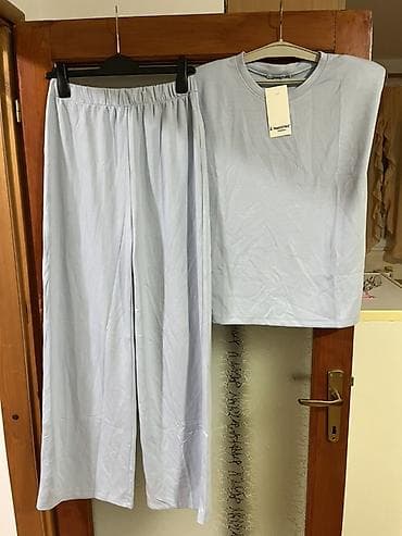 delovi za satove: Dvodeleni komplet – svetloplavi - Model: široke pantalone sa — 2