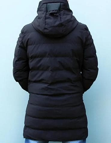 kosulja i pantalone: Muška zimska parka – crna - Duga silueta do sredine butina, ravnog — 2