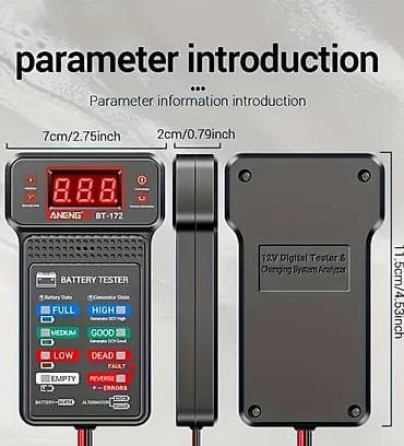 Heftalice: ANENG BT-172 digitalni tester akumulatora i sistema punjenja (12 V) - — 3