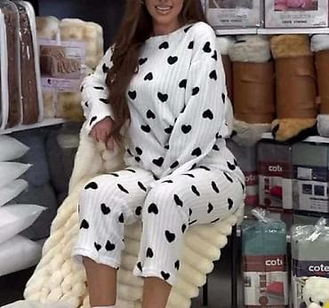 ps bele pantalone: Ženske plišane pidžame – dvodelni set Gs - Materijal: mekan, topao i — 7