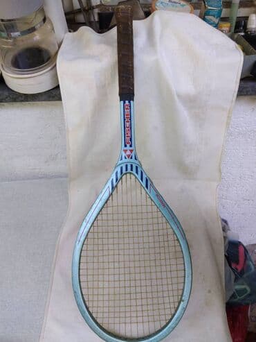sanke drvene: Tenis reket Fischer Austria, plavi drveni, ocuvan — 2